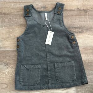 Rylee + Cru Gray Corduroy Kids Dress